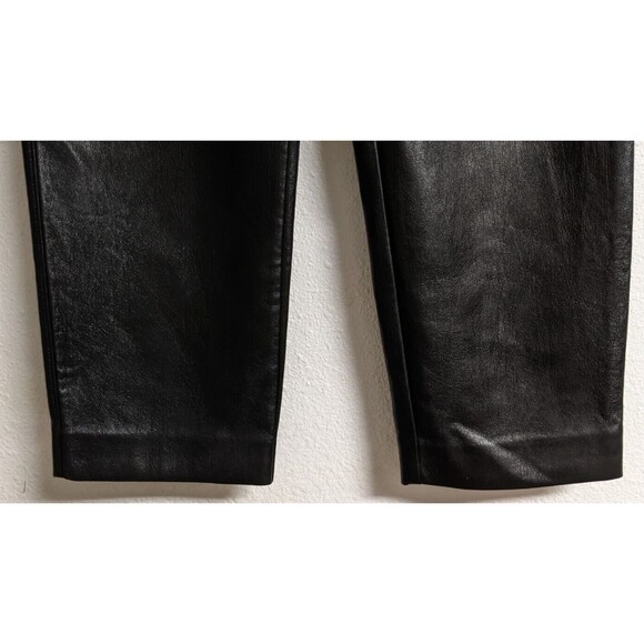 Gorgeous Artitzia BABATON Cropped Black Vegan Leather Trouser Pant SZ 6 - Picture 7 of 14